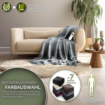 sinnlein® elektrická vyhrievacia deka – 160 × 120 cm - 4