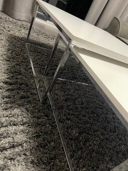 Sada konferenčných stolíkov 2ks biela / chrom - 4