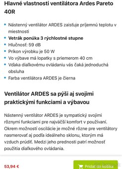 Ventilátor diaľkové ovládanie nový - 4