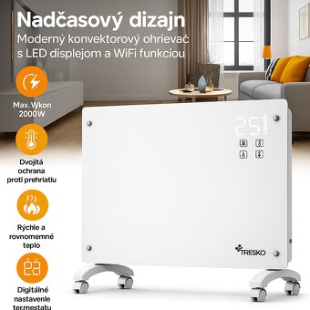 Elektrický ohrievač 2000W s WiFi a aplikáciou - 4