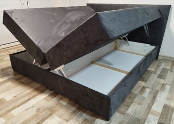 antracitova manzelska postel 180x200x52 cm - 4