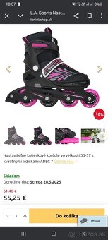 Kolieskové korcule veľkosť nastaviteľná od 29 do 33 - 4