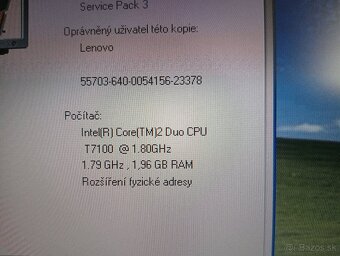 predám IBM LENOVO THINKPAD T61 , WINDOWS XP, bez baterky. - 4