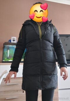 Dámska nenosená zimná čierna predĺžená bunda veĺkosť M - 38 - 4