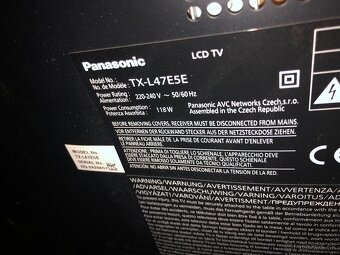 Predam opraviteľný LCD TV Panasonic TX-L47E 5E za 40e - 4