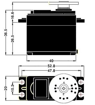 15kg digi serva standardnych rozmerov, kovove prevody - 4