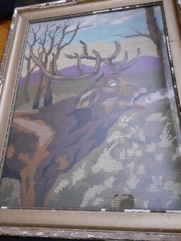 Stará výšivka, vyšívaný obraz - 4