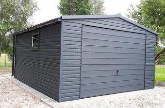 Plechová garáž 5x6 sedlová strecha, DOVOZ A MONTÁŽ ZADARMO - 4