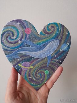 Akryl na plátne, veľryba, vesmír - 4