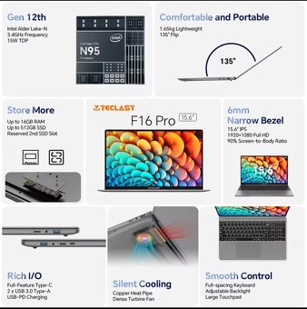Predám Notebook Teclast F16 Pro - 4