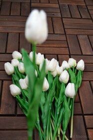 Umelé tulipány biele 40 cm ako živé - 4