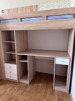 Poschodová posteľ s úložným priestorom a písacím stolom - 4