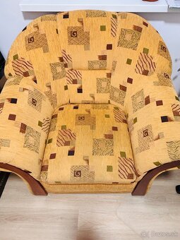 Rozkladací gauč s úložným priestorom a kreslo - 4