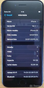 iPhone SE 2020 64 GB TOP STAV 94% zdravie super cena - 4