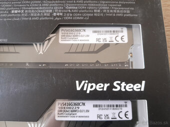 2x sada RAM VIPER STEEL DDR4 3600 MHz CL 17 - 4