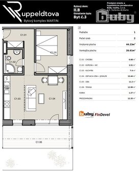 Na predaj posledný 2 izbový byt, č. IIB_3C, v novostavbe, Ma - 4
