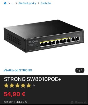 Nerozbalený switch STRONG SW8010POE+ - 4