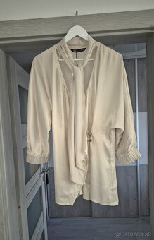 Blúzka Zara s viazačkou v.L - 4