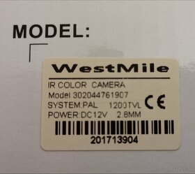 HD kamera WestMile PAL, 1200 TVI, 2.8mm, DC 12V + kábel 15m - 4