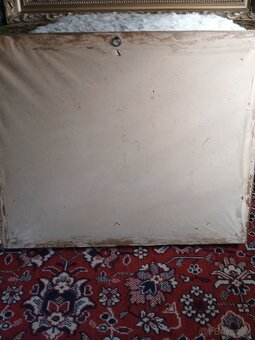 Veľký vyšívaný gobelín v masívnom ráme - 4