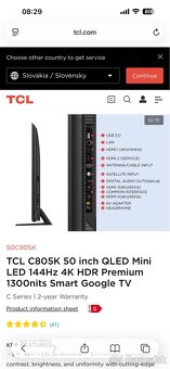 50” TCL C805K 144Hz 4k TV - 4
