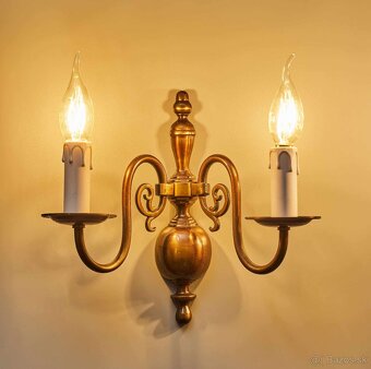Párové vlámské apliky – nástěnné lampy - 4