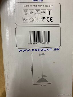 Závesné svietidlo Prezent – Nickel Satin (1×E27) - 4