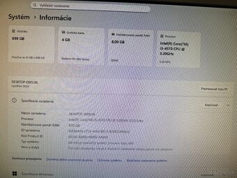 Herný počítač i5‑4570,8GB RAM,RX 560,250 SSD + 500 HDD - 4