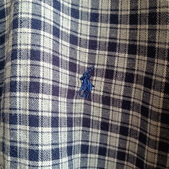 Polo Ralph Lauren sivá flanelová košeľa s dlhým rukávom L - 4