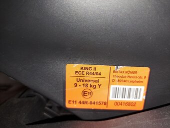 Autosedacka BRITAX RÖMER KING II 9-18kg - 4