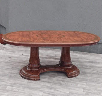 Stôl oválny rozkladací taliansky ” EDDI ROSSE “ . - 4