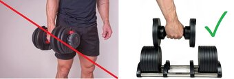 2ks jednoručné nastavovacie činky 2-32kg. - 4