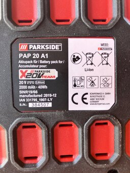 NOVÁ batéria Parkside 2ah, 20V - 4