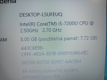 predám notebook DELL LATITUDE 3580 ,Intel core i5 7200u - 4