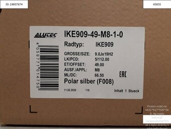 Mercedes A, B, C, GLC, GLA, GLK, alu disky R19 9J 5x112 ET49 - 4