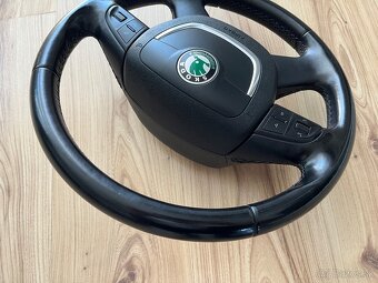 Multifunkčný štvorramenný kožený volant škoda - 4