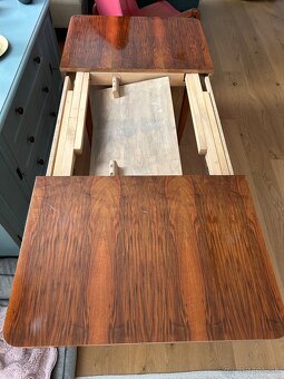 Stôl Halabala rozkládací a 4 stoličky lízátka H-214 - 4