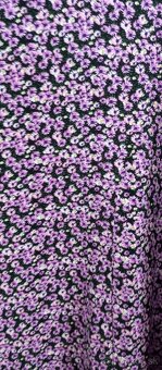 Kvetinkove fialové šaty s dlhým rukávom Xl - 4