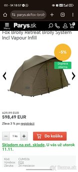 Fox Brolly Ultra 60 Brolly System + predĺženie - 4