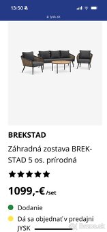 Nové záhradné sedenie prírodné Brekstad pre 5os - 4
