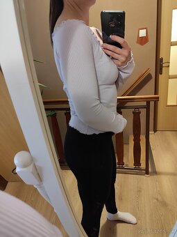 Fialový crop top s dlhým rukávom - 4
