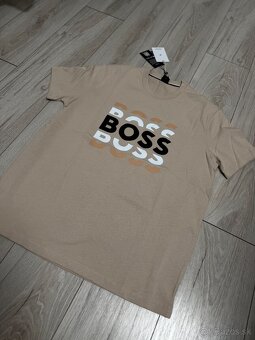 Hugo Boss tričko s krátkym rukávom béžové XL - 4