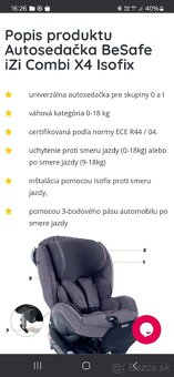 Autosedačka BeSafe iZi, isofix do 18kg - 4