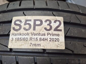 185/60 r16 letné 2 ks HANKOOK dezén 7 mm - 4