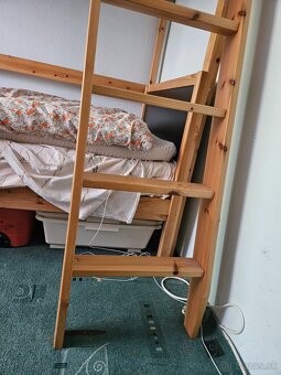 Ikea Posteľ vysoká rám drevo Masív Borovica - 4
