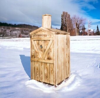 Drevená udiareň s ohniskom - 4