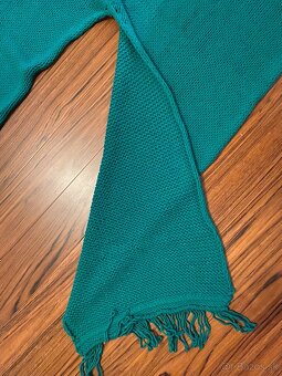 Pletené pončo zelené - 4