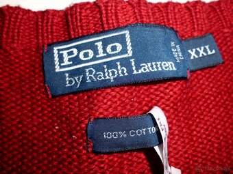 Ralph Lauren pánsky sveter tmavo červený 2XL - 4