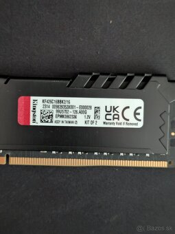 Predám RAM Kingston Fury 16 GB (2×8 GB) DDR4 2666 MHz CL16 - 4