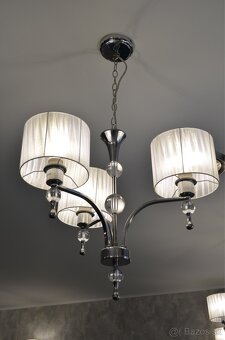 Luster visiaci čierny, biely, guľový - 4